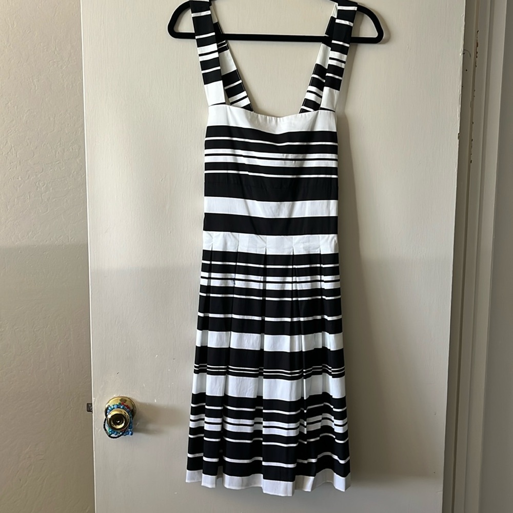 Banana Republic fit & flare dress.Side zip. criss cross in back. Pockets! - Picture 2 of 4